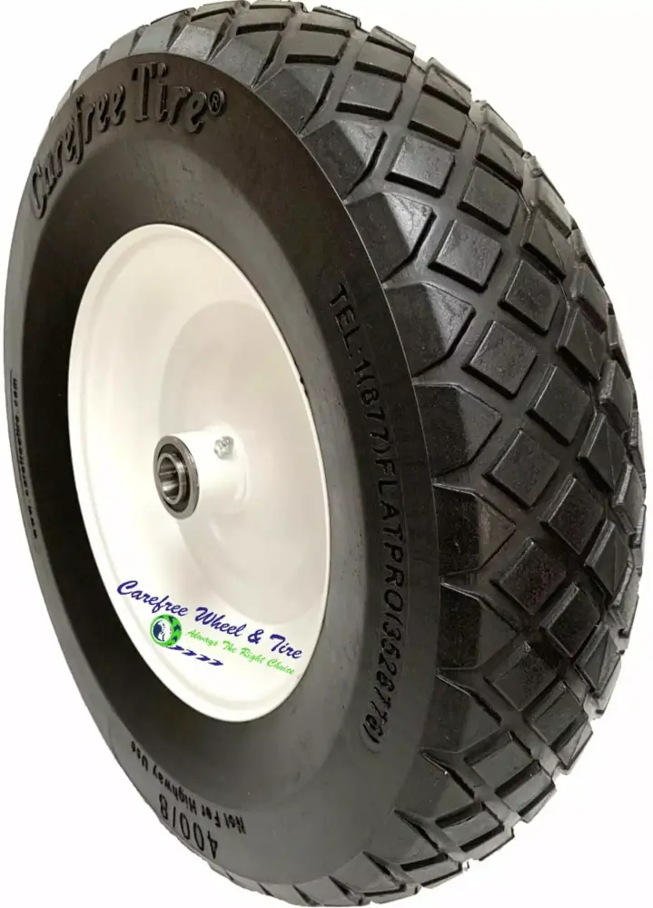 15x4 Wheelbarrow Wheel Diamond Tread 3 Center Hub 5/8 Bearings 1