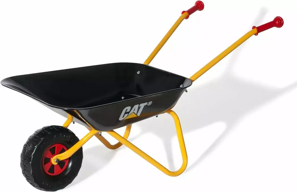 Rolly CAT Kids Wheelbarrow Ride On Toy Rust-Resistant Steel Tub and Rubber Hand Grips Metalbowl