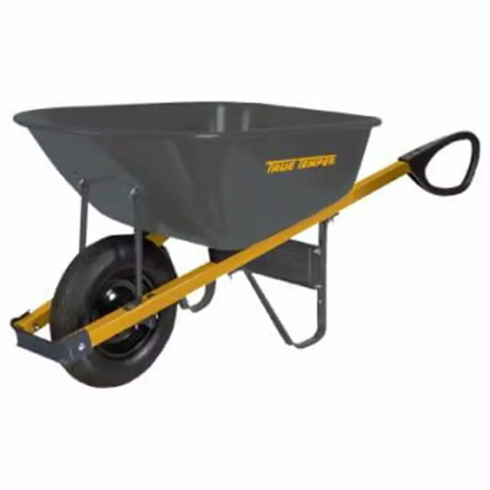 True Temper R6TC14 Total Control Steel Wheelbarrow 6-Cu. Ft Heavy Duty Construction Wheelbarrow 1