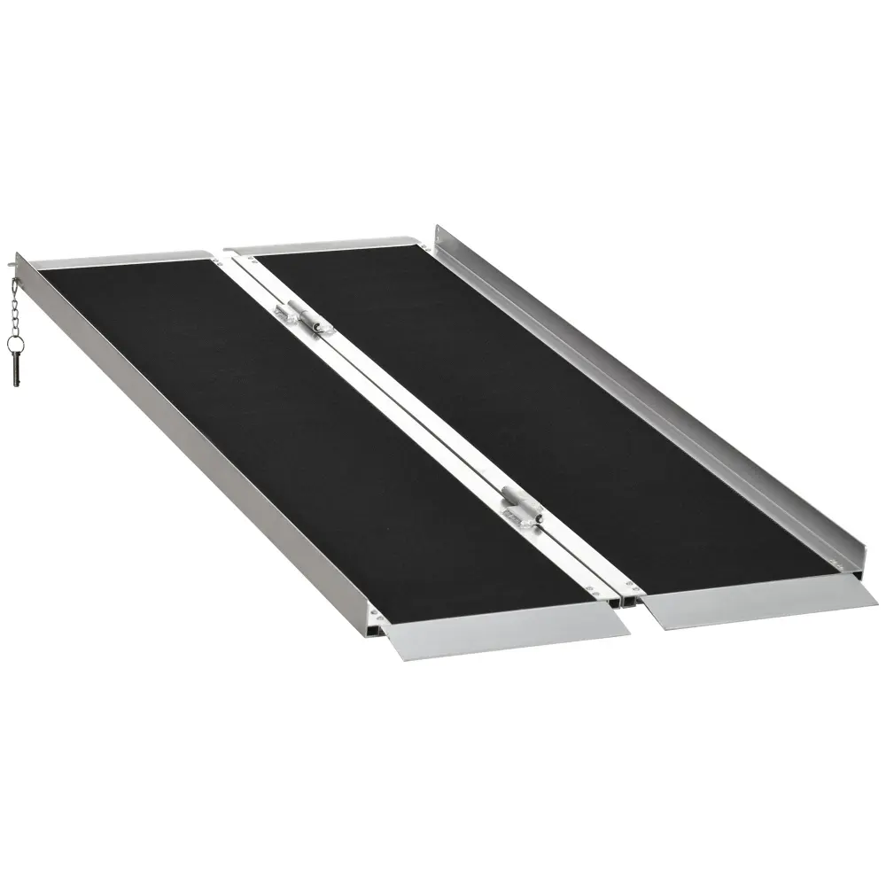 Homcom 5ft Aluminum Wheelchair Ramp Home Steps And Doorways aosom business