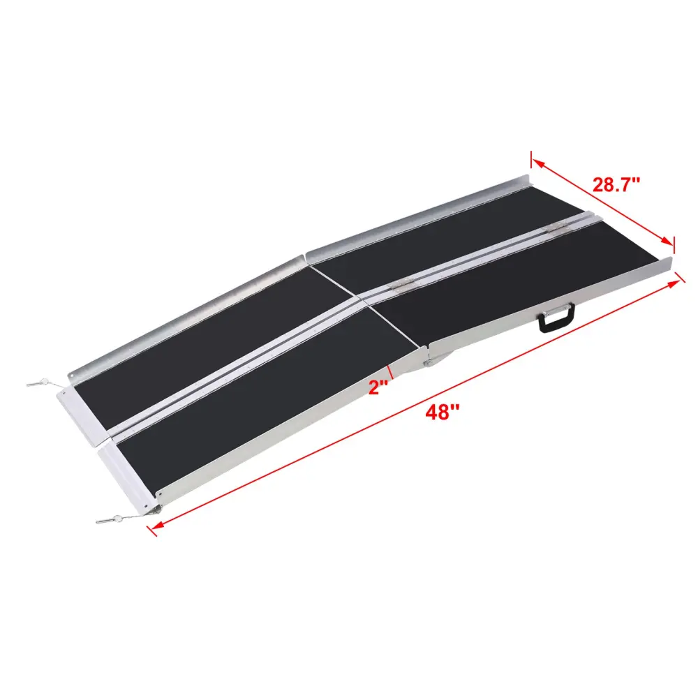 4Ft Aluminum Wheelchair Ramp Travel-Friendly Foldable Threshold Ramp g-h