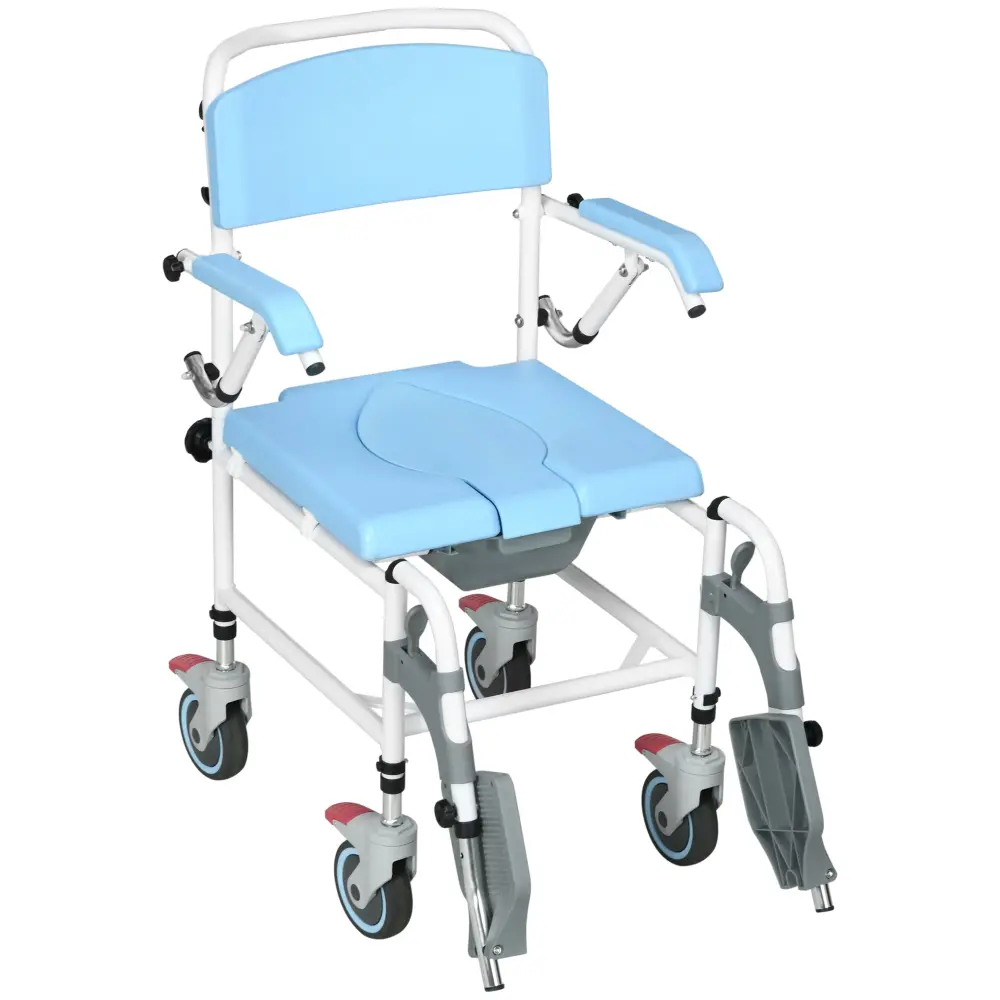 Accessibility Commode Wheelchair Rolling Shower Wheelchair 4 Casters aosom business