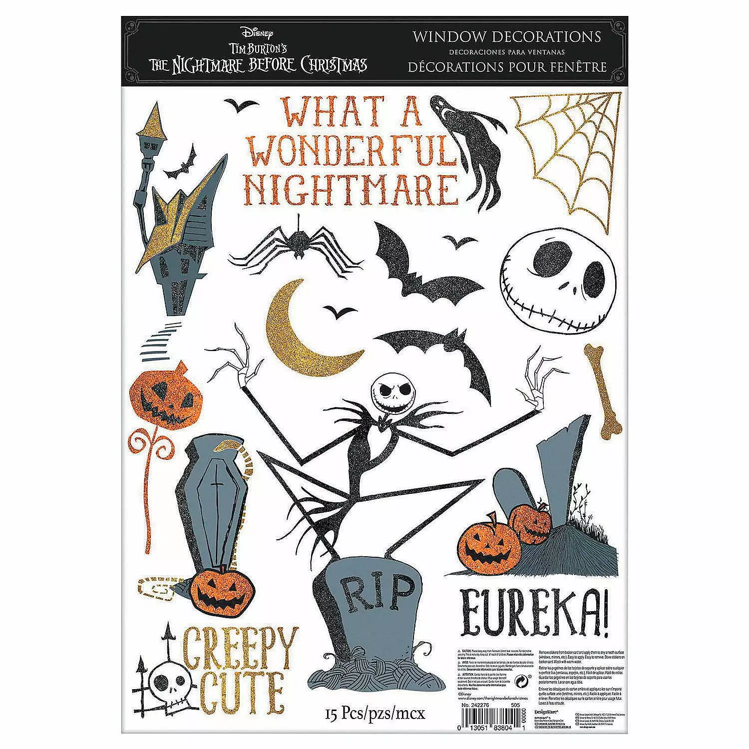 Nightmare Before Christmas Window Clings - Halloween Party Supplies - 1 Piece Fun Express