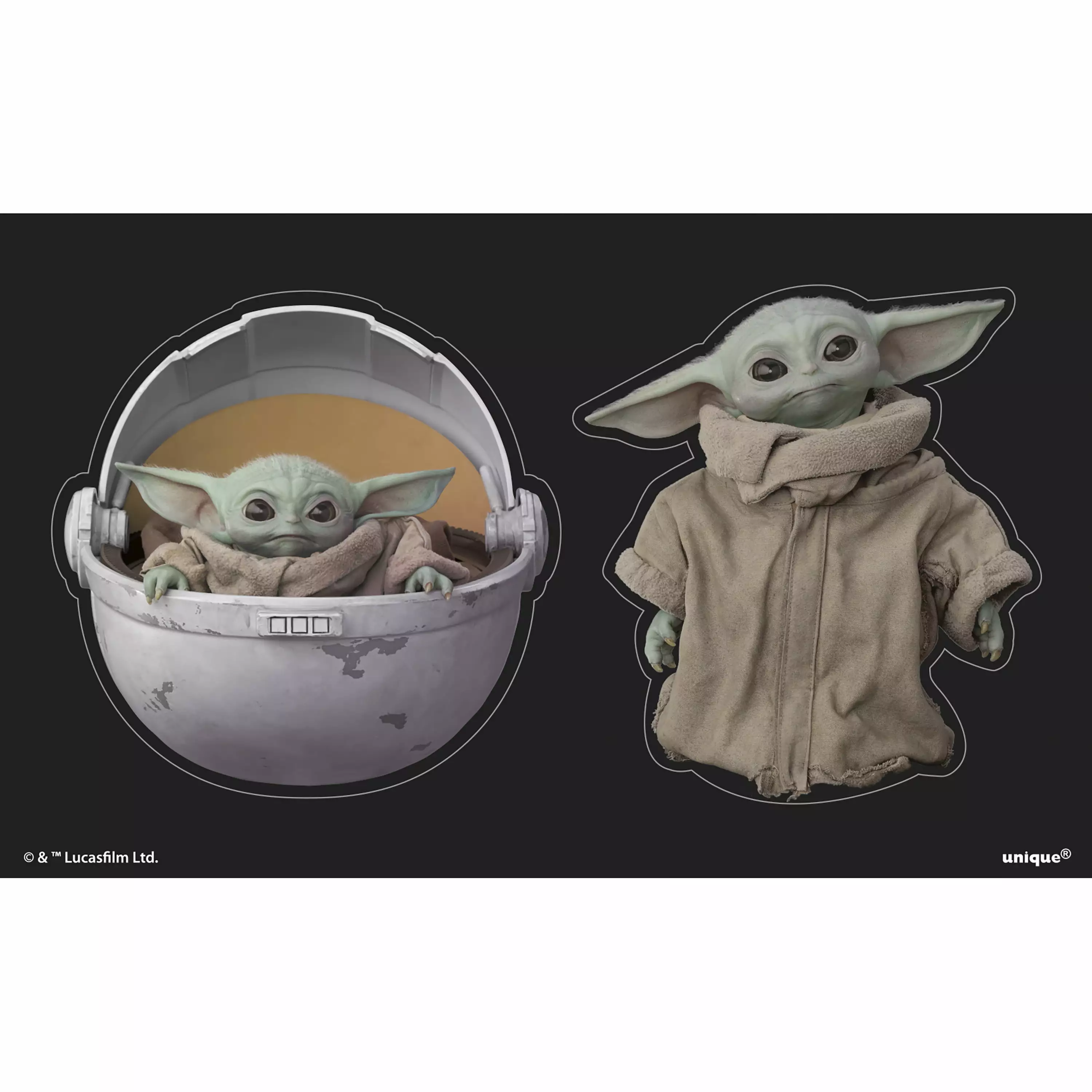 Star Wars Mandalorian Child Baby Yoda Window Clings 3ct