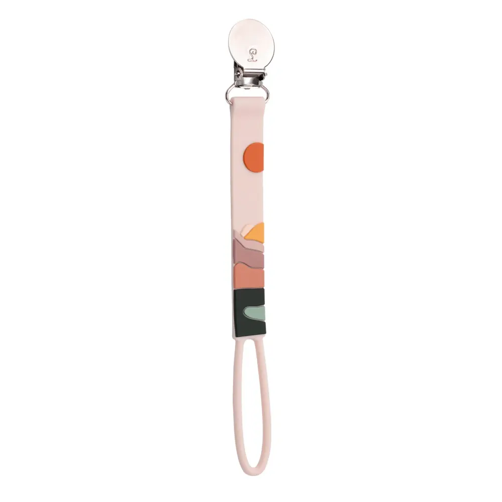 Adjustable Tension Silicone Pacifier Clip - Canyon Sunset