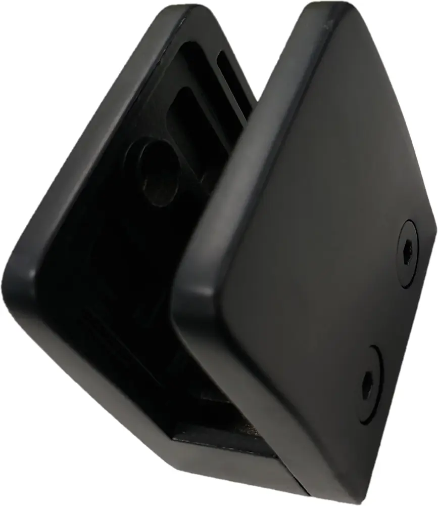 IGCLSQFBL Soft-touch Black Large Square Glass Clip 6-12mm Glass