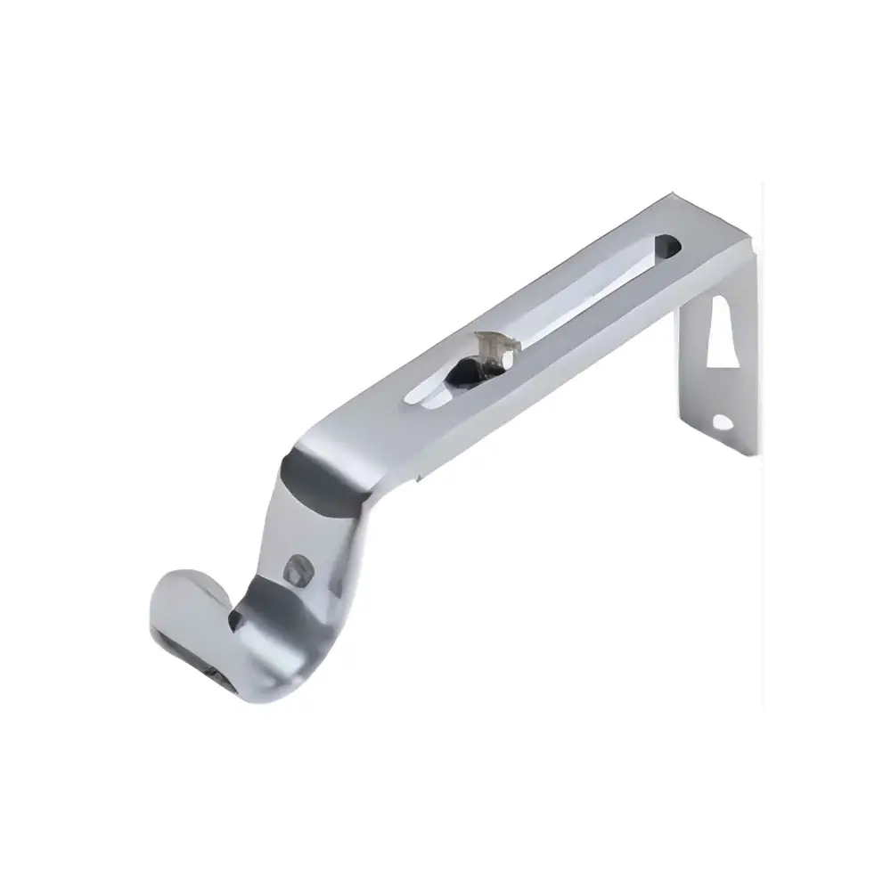 Adjustable Bracket Curtain Rod, 5/8'' to 3/4'' sterling