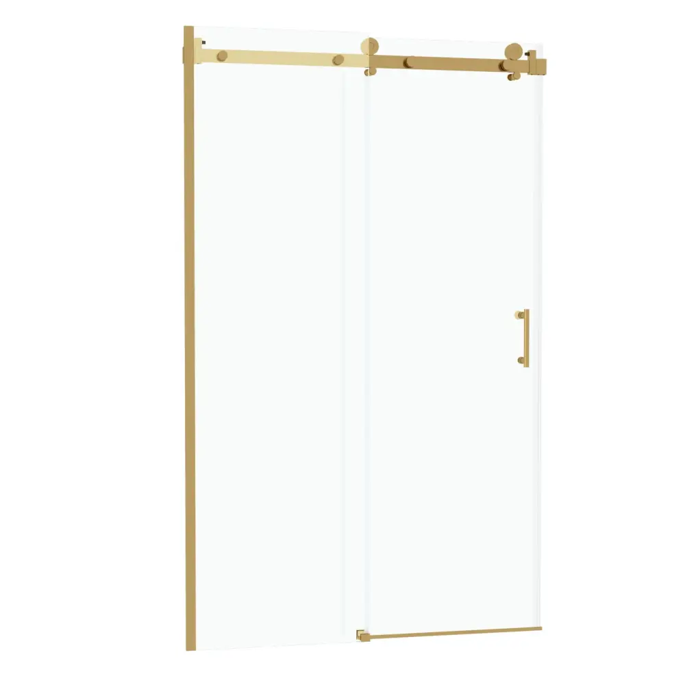 Present-day Single Slide Shower Door, Tempered Glass, Stainless Steel Frame