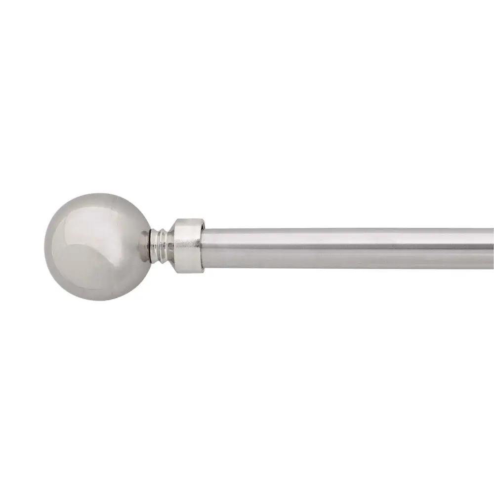 Retractable Nickel Curtain Rod Round Shaped Finials, 66" to 120"