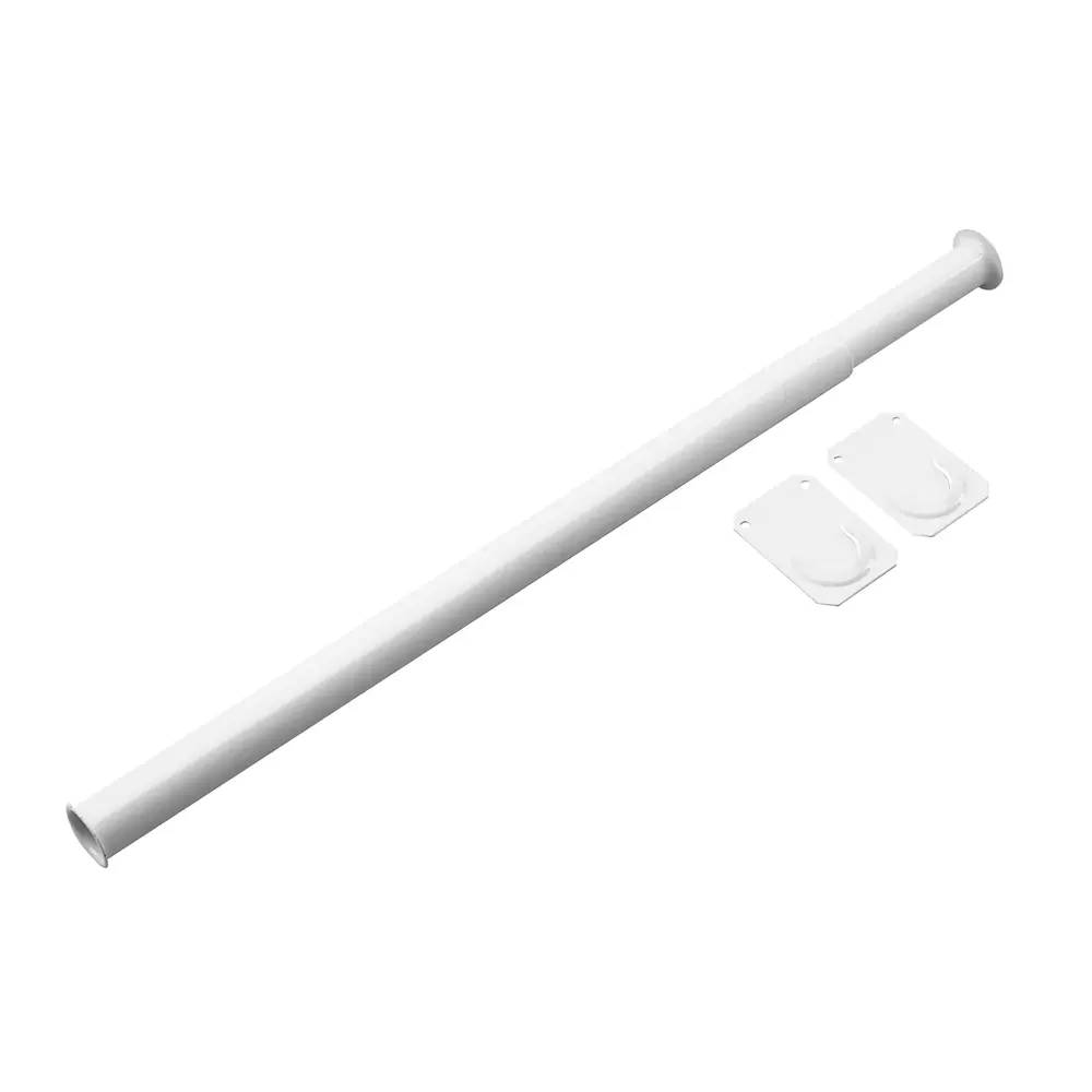 White Adaptable Closet Rod Separated Ends, 72 to 96"