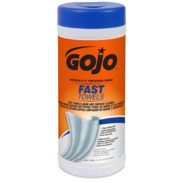 Gojo 6282-06 Fast Wipes Disposable Hand Cleaning Towels 25-Count Pack