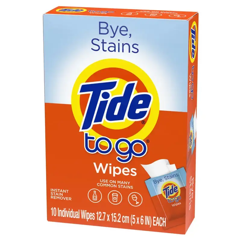Tide To Go No Scent Stain Remover 10 Wipes Pack 12