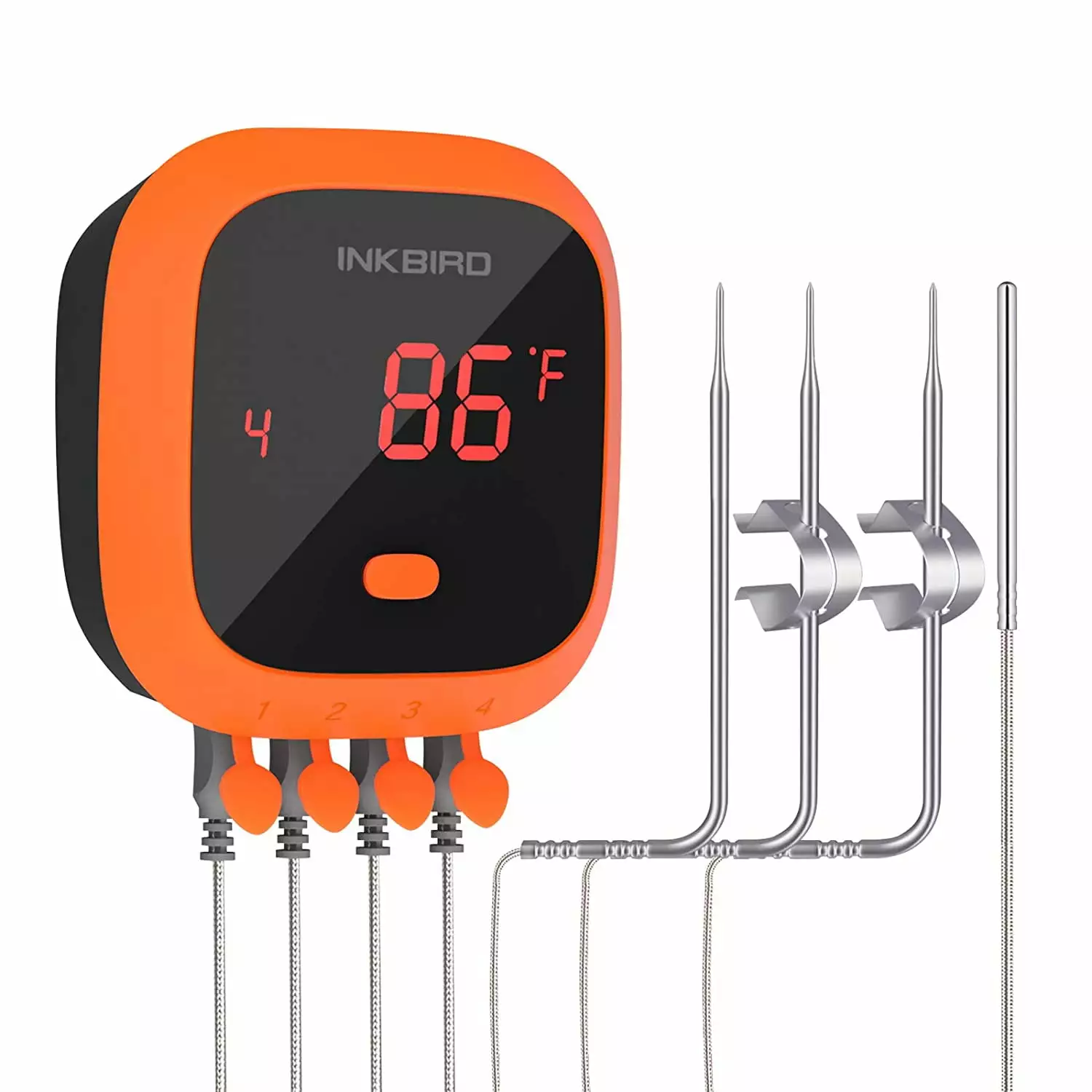 Inkbird Waterproof Rechargeable Bluetooth Meat Thermometer IBT-4XC 4 Probes BBQ Grill Thermometer
