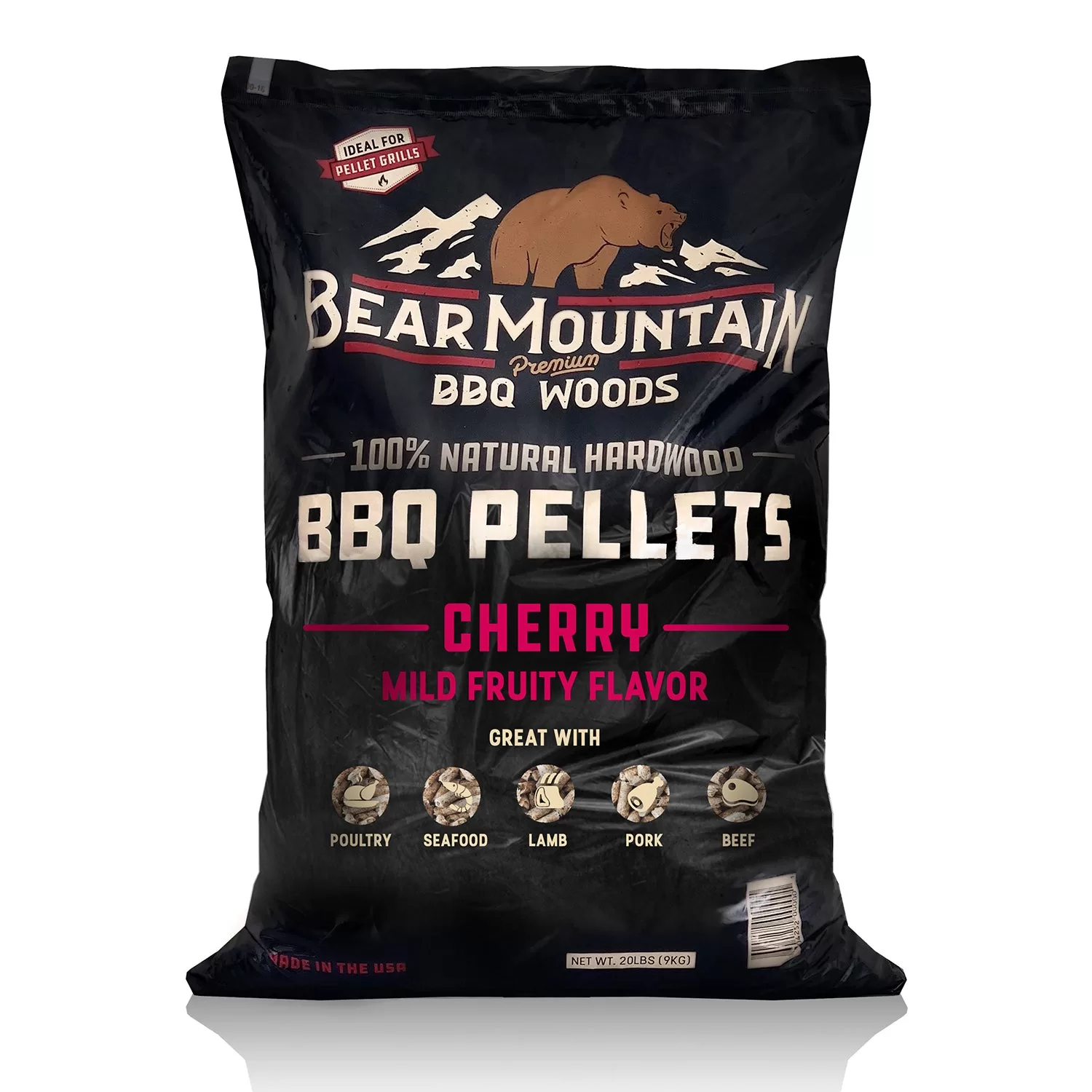 Bear Mountain BBQ Premium All Natural Hardwood Cherry Smoker Pellets 40 lb Bulk