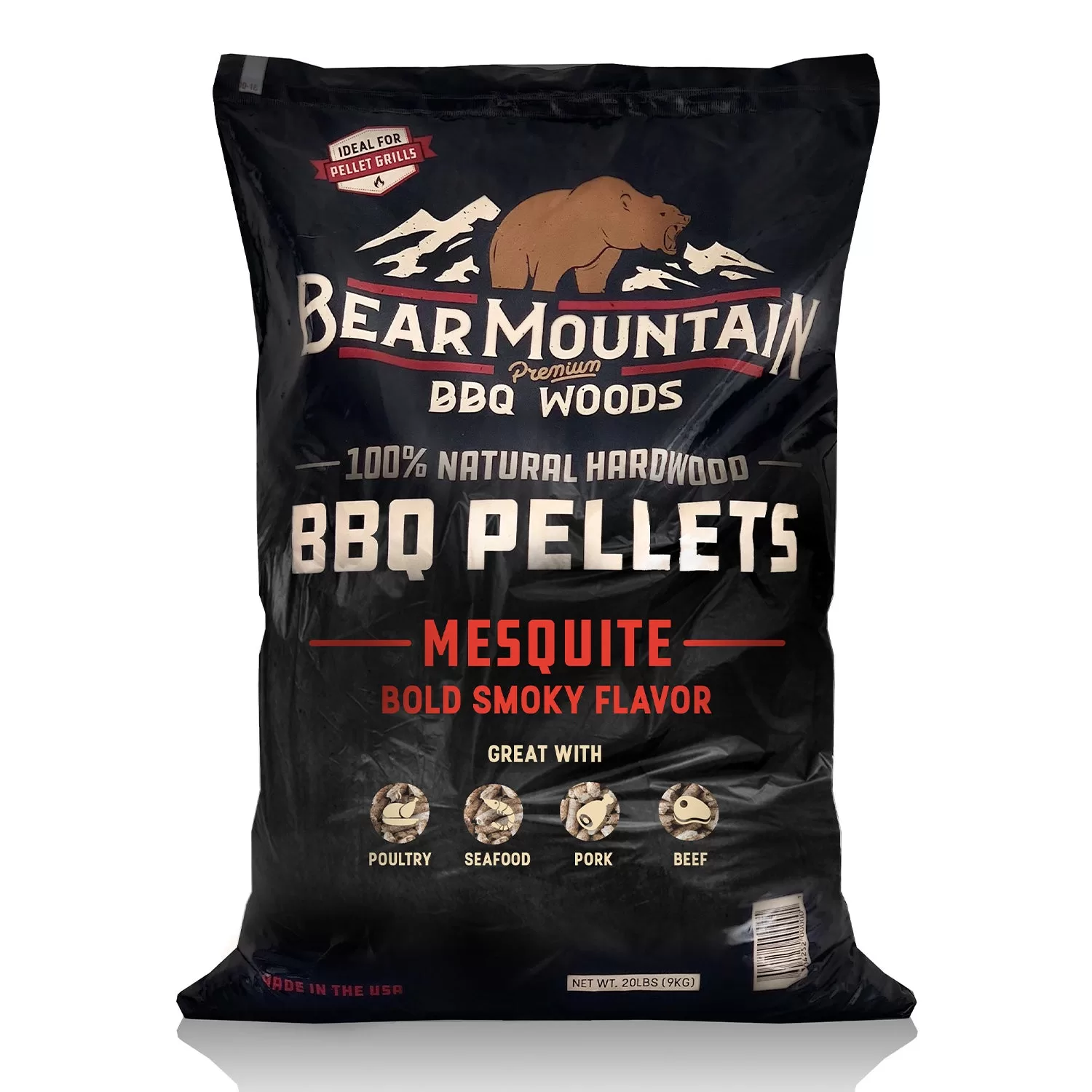 Bear Mountain BBQ Premium All Natural Wood Mesquite Smoker Pellets 40 lb Bulk