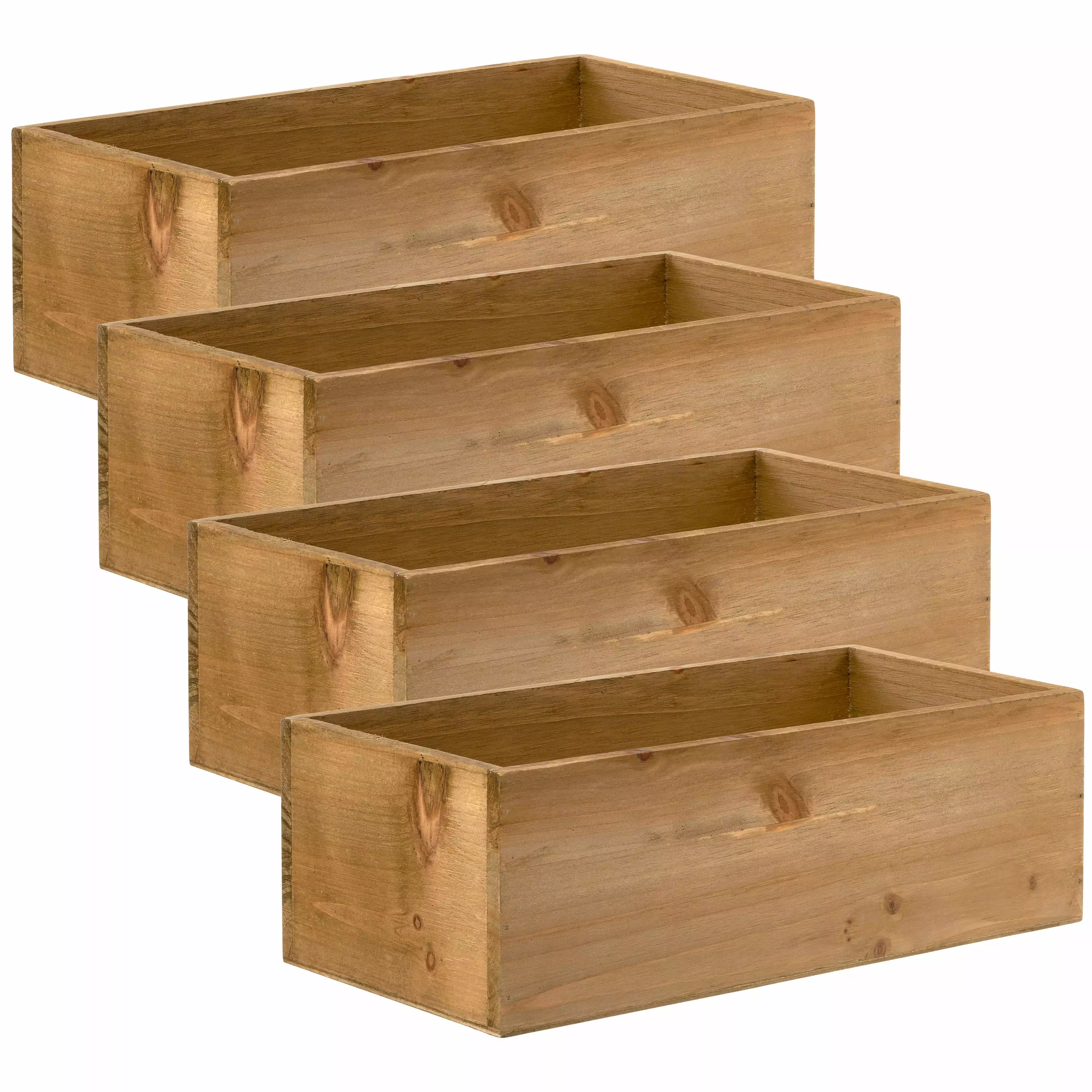 12 Wood Pallet Bin Make Market Rustic Crate Boxes Storage and Decorative Display Bulk 4 Pack Jerry Michaels