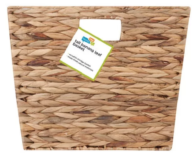 Honey Can Do STO-02884 Banana Leaf Woven Basket Natural Brown Water Hyacinth Storage