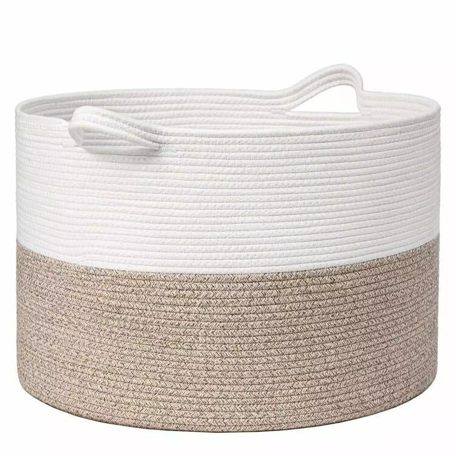 Large Woven Bin Handles TINANA Storage Bin Organizing Dog Toy Bin Laundry Bin Shoe Bin Blanket Bin Living Room Bedroom Lau...