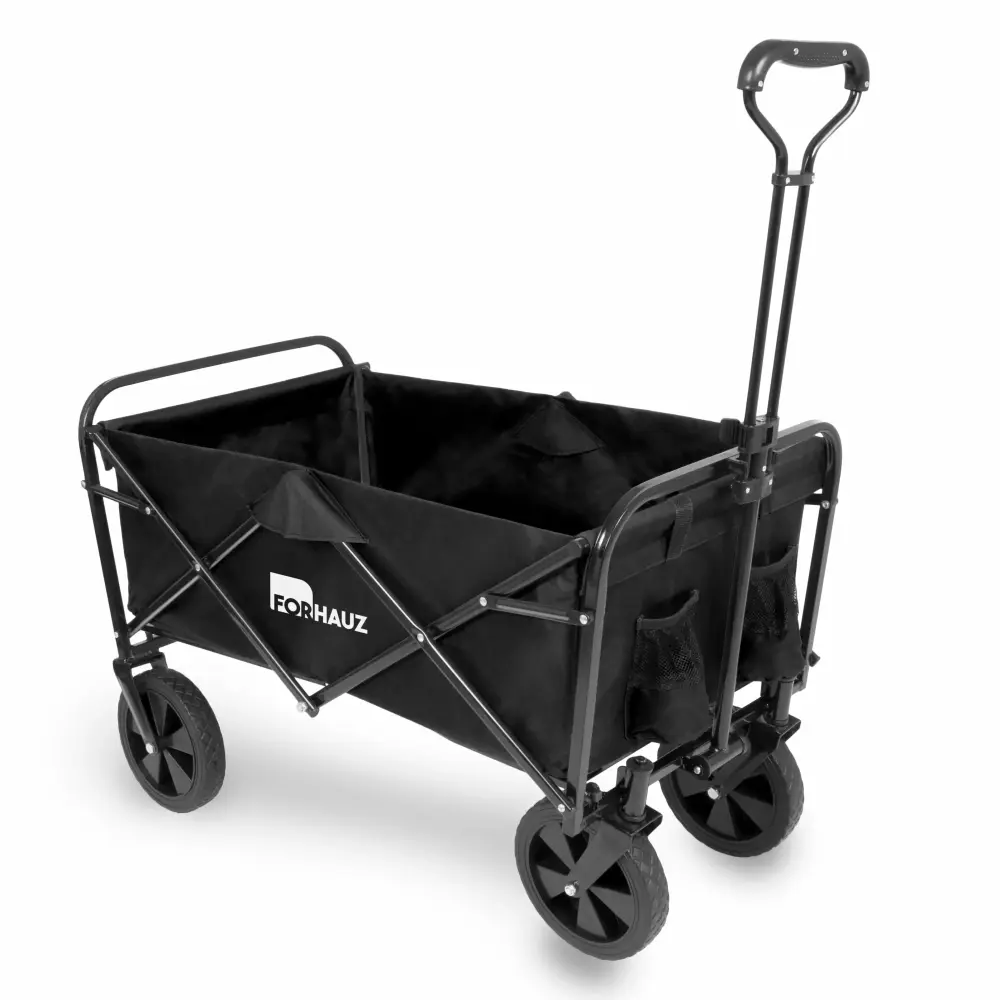 ForHauz Folding Collapsible Wagon Yard Cart Utility Beach and Garden Heavy Duty Outdoor Wagon All-Terrain Wheels