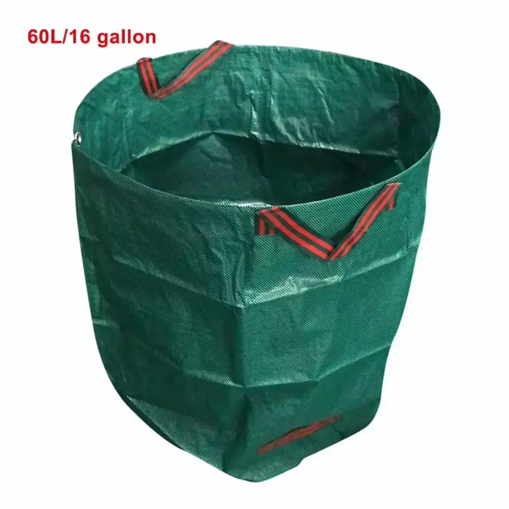 Rinhoo 60L Waterproof Leaf Storage Bag Garden Trash Can Yard Waste Bin